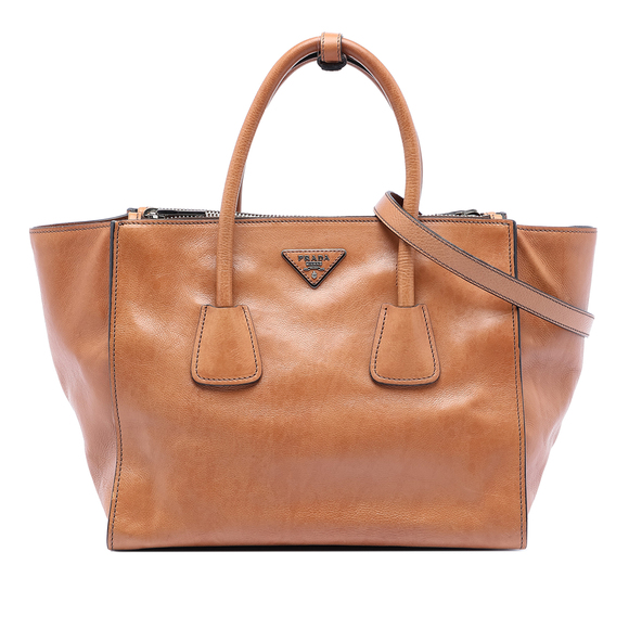 Pre-Loved Prada Glace Calf Twin Pocket Satchel